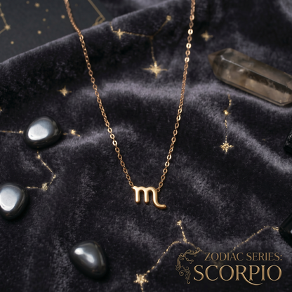 Scorpio Press-On Nails Gift Set With Scorpio Necklace | 30pcs Reusable Zodiac Nail Set