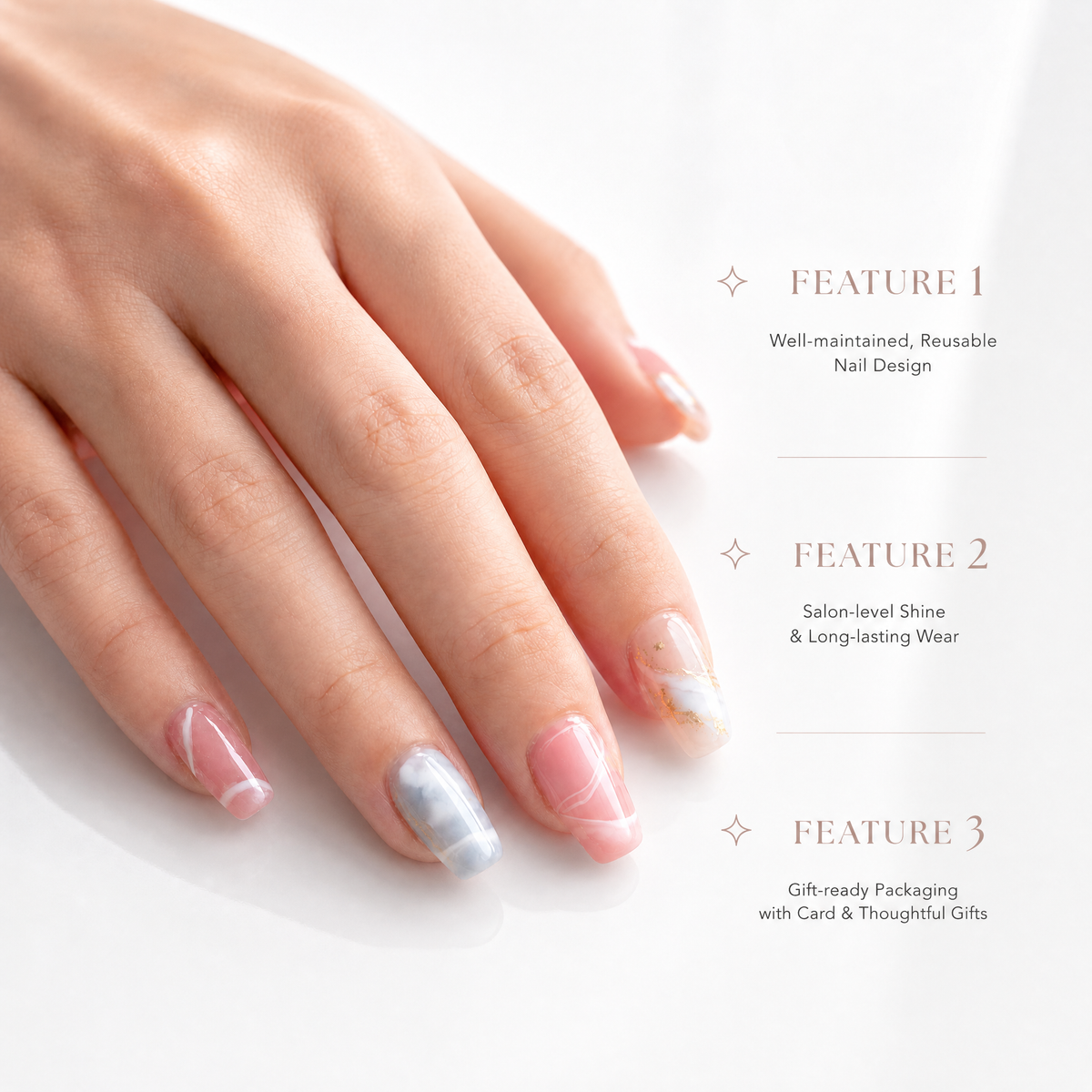 Leo Press-On Nails Gift Set With Leo Necklace | 30pcs Reusable Zodiac Nail Set | Slay Nails Club