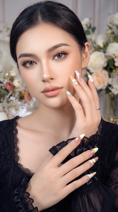 Taurus Press-On Nails Gift Set With Taurus Necklace| 30pcs Reusable Zodiac Nail Set