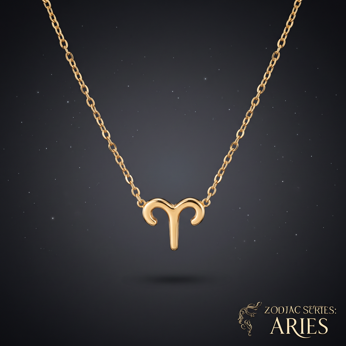 Aries Press-On Nails Gift Set With Aries Necklaces| 30pcs Reusable Zodiac Nail Set