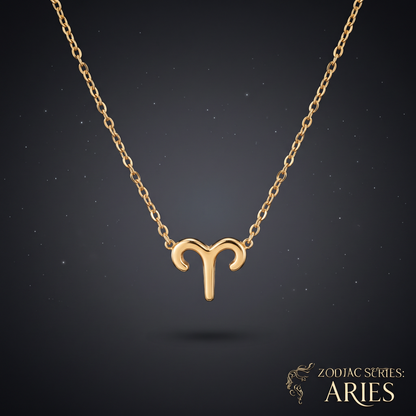 Aries Press-On Nails Gift Set With Aries Necklaces| 30pcs Reusable Zodiac Nail Set
