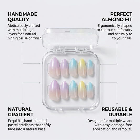 Libra Press-On Nails Gift Set With Libra Necklace | 30pcs Reusable Zodiac Nail Set
