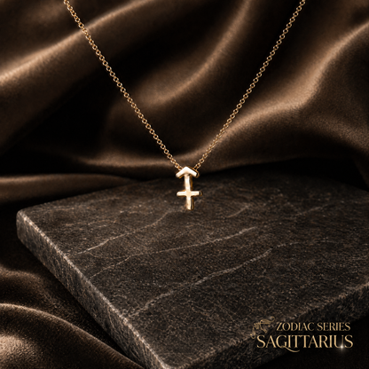 Sagittarius Press-On Nails Gift Set With Sagittarius Necklace | 30pcs Reusable Zodiac Nail Set