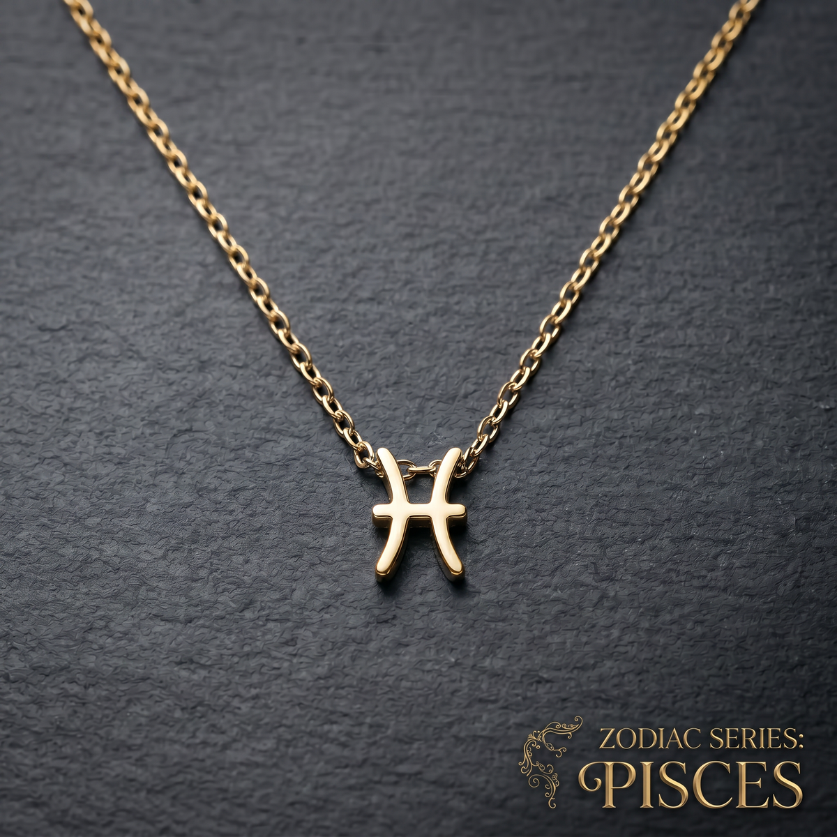 Pisces Press-On Nails Gift Set with Pisces Necklace | 30pcs Reusable Zodiac Nail Set