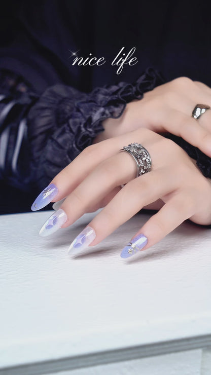 Virgo Press-On Nails Gift Set With Virgo Necklace | 30pcs Reusable Zodiac Nail Set