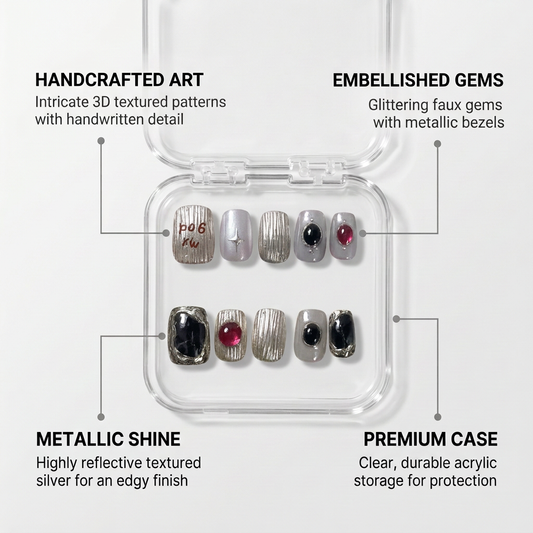 Scorpio Press-On Nails Gift Set With Scorpio Necklace | 30pcs Reusable Zodiac Nail Set