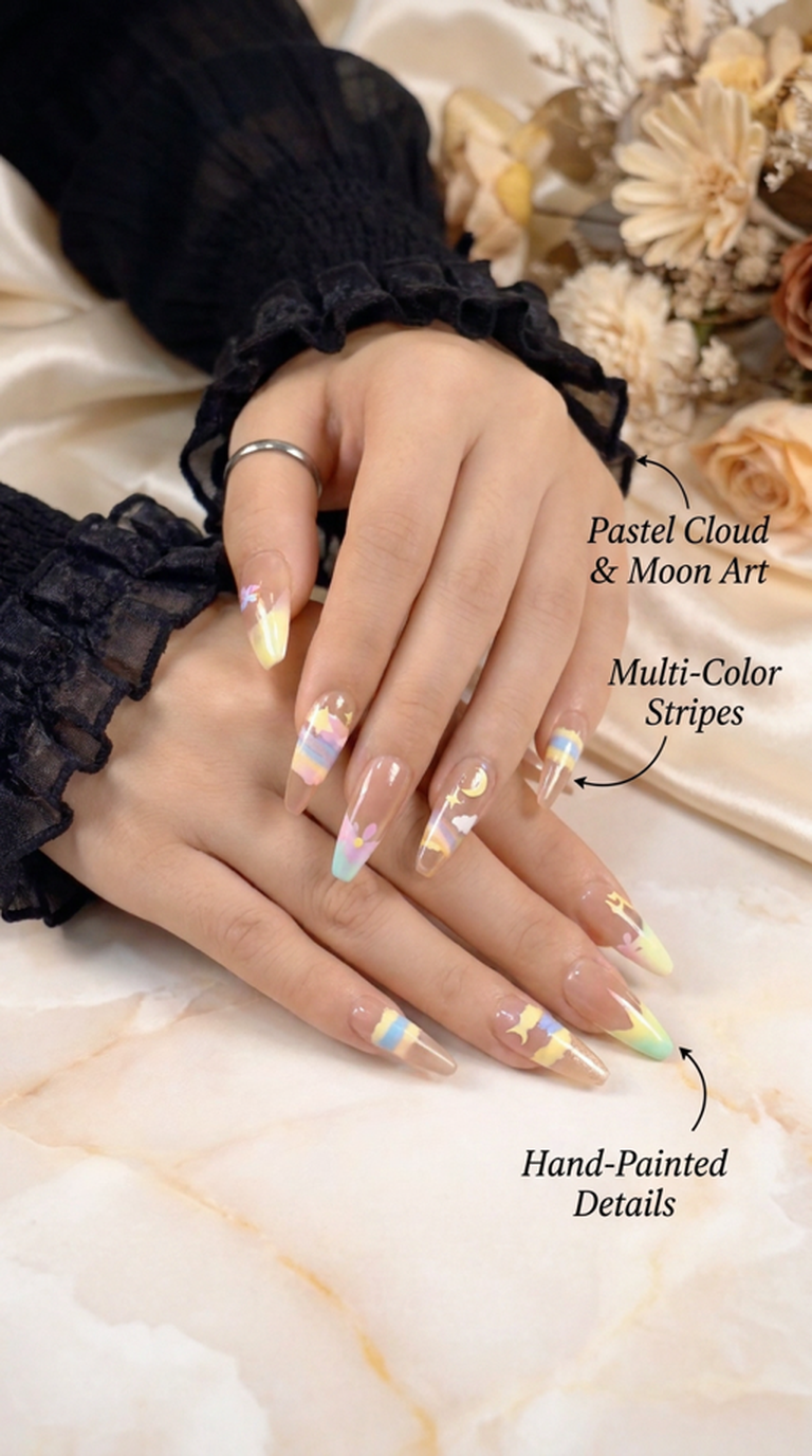 Taurus Press-On Nails Gift Set With Taurus Necklace| 30pcs Reusable Zodiac Nail Set
