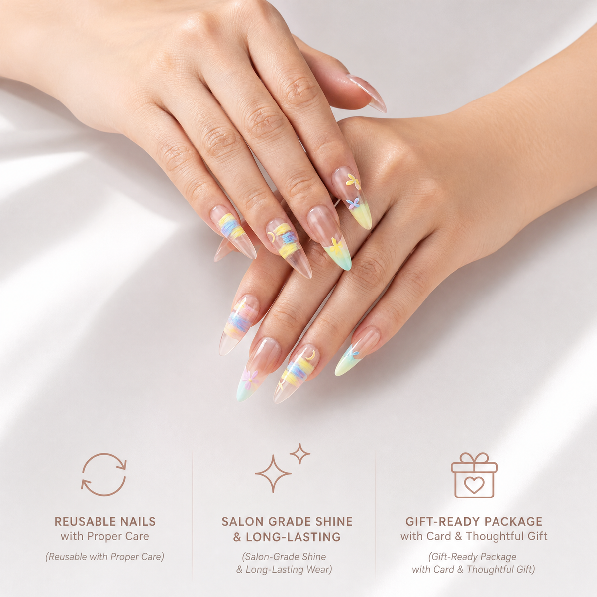 Taurus Press-On Nails Gift Set With Taurus Necklace| 30pcs Reusable Zodiac Nail Set
